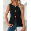 imageZESICA Womens Summer Sleeveless Suit Vest 2026 Boat Neck Button Down Formal Business Casual Trendy Work Blazer WaistcoatBlack