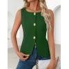 imageZESICA Womens Summer Sleeveless Suit Vest 2026 Boat Neck Button Down Formal Business Casual Trendy Work Blazer WaistcoatGreen