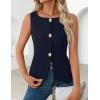 imageZESICA Womens Summer Sleeveless Suit Vest 2026 Boat Neck Button Down Formal Business Casual Trendy Work Blazer WaistcoatNavy