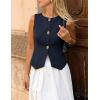 imageZESICA Womens Summer Sleeveless Suit Vest 2026 Boat Neck Button Down Formal Business Casual Trendy Work Blazer WaistcoatNavy