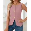 imageZESICA Womens Summer Sleeveless Suit Vest 2026 Boat Neck Button Down Formal Business Casual Trendy Work Blazer WaistcoatPink