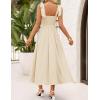 imageZESICA Womens Summer Spaghetti Strap Maxi Dress 2026 Tie Shoulder Square Neck Flowy Wedding Guest Party Beach Long DressesApricot