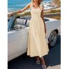 imageZESICA Womens Summer Spaghetti Strap Maxi Dress 2026 Tie Shoulder Square Neck Flowy Wedding Guest Party Beach Long DressesApricot