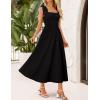 imageZESICA Womens Summer Spaghetti Strap Maxi Dress 2026 Tie Shoulder Square Neck Flowy Wedding Guest Party Beach Long DressesBlack