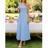 imageZESICA Womens Summer Spaghetti Strap Maxi Dress 2026 Tie Shoulder Square Neck Flowy Wedding Guest Party Beach Long DressesBlue