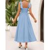 imageZESICA Womens Summer Spaghetti Strap Maxi Dress 2026 Tie Shoulder Square Neck Flowy Wedding Guest Party Beach Long DressesBlue