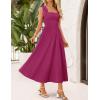 imageZESICA Womens Summer Spaghetti Strap Maxi Dress 2026 Tie Shoulder Square Neck Flowy Wedding Guest Party Beach Long DressesEggplant