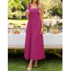 imageZESICA Womens Summer Spaghetti Strap Maxi Dress 2026 Tie Shoulder Square Neck Flowy Wedding Guest Party Beach Long DressesEggplant