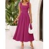 imageZESICA Womens Summer Spaghetti Strap Maxi Dress 2026 Tie Shoulder Square Neck Flowy Wedding Guest Party Beach Long DressesEggplant