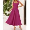 imageZESICA Womens Summer Spaghetti Strap Maxi Dress 2026 Tie Shoulder Square Neck Flowy Wedding Guest Party Beach Long DressesEggplant