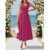imageZESICA Womens Summer Spaghetti Strap Maxi Dress 2026 Tie Shoulder Square Neck Flowy Wedding Guest Party Beach Long DressesEggplant