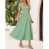 imageZESICA Womens Summer Spaghetti Strap Maxi Dress 2026 Tie Shoulder Square Neck Flowy Wedding Guest Party Beach Long DressesGreen