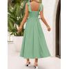 imageZESICA Womens Summer Spaghetti Strap Maxi Dress 2026 Tie Shoulder Square Neck Flowy Wedding Guest Party Beach Long DressesGreen