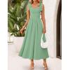 imageZESICA Womens Summer Spaghetti Strap Maxi Dress 2026 Tie Shoulder Square Neck Flowy Wedding Guest Party Beach Long DressesGreen