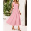 imageZESICA Womens Summer Spaghetti Strap Maxi Dress 2026 Tie Shoulder Square Neck Flowy Wedding Guest Party Beach Long DressesPink