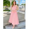 imageZESICA Womens Summer Spaghetti Strap Maxi Dress 2026 Tie Shoulder Square Neck Flowy Wedding Guest Party Beach Long DressesPink