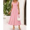 imageZESICA Womens Summer Spaghetti Strap Maxi Dress 2026 Tie Shoulder Square Neck Flowy Wedding Guest Party Beach Long DressesPink