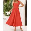 imageZESICA Womens Summer Spaghetti Strap Maxi Dress 2026 Tie Shoulder Square Neck Flowy Wedding Guest Party Beach Long DressesWatermelon