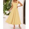 imageZESICA Womens Summer Spaghetti Strap Maxi Dress 2026 Tie Shoulder Square Neck Flowy Wedding Guest Party Beach Long DressesYellow
