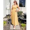 imageZESICA Womens Summer Spaghetti Strap Maxi Dress 2026 Tie Shoulder Square Neck Flowy Wedding Guest Party Beach Long DressesYellow