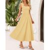 imageZESICA Womens Summer Spaghetti Strap Maxi Dress 2026 Tie Shoulder Square Neck Flowy Wedding Guest Party Beach Long DressesYellow