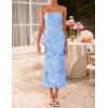 imageZESICA Womens Summer Strapless Floral Midi Dress 2026 Bodycon Mesh Tube Wedding Guest Cocktail Party Long DressesBlue