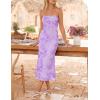 imageZESICA Womens Summer Strapless Floral Midi Dress 2026 Bodycon Mesh Tube Wedding Guest Cocktail Party Long DressesPurple