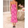 imageZESICA Womens Summer Strapless Floral Midi Dress 2026 Bodycon Mesh Tube Wedding Guest Cocktail Party Long DressesRose