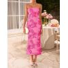 imageZESICA Womens Summer Strapless Floral Midi Dress 2026 Bodycon Mesh Tube Wedding Guest Cocktail Party Long DressesRose