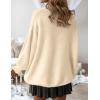 imageZESICA Womens Turtleneck Sweaters Dressy Casual Oversized Long Sleeve Knitted Chunky Pullover Sweater Jumper TopsApricot