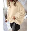 imageZESICA Womens Turtleneck Sweaters Dressy Casual Oversized Long Sleeve Knitted Chunky Pullover Sweater Jumper TopsApricot