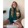 imageZESICA Womens Turtleneck Sweaters Dressy Casual Oversized Long Sleeve Knitted Chunky Pullover Sweater Jumper TopsGreen
