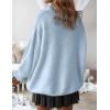 imageZESICA Womens Turtleneck Sweaters Dressy Casual Oversized Long Sleeve Knitted Chunky Pullover Sweater Jumper TopsLight Blue