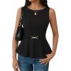 imageZESICA Peplum Tank Top for Women Trendy Summer 2026 Babydoll Sleeveless Business Casual Dressy Tops Work Shirt BlouseBlack