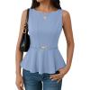 imageZESICA Peplum Tank Top for Women Trendy Summer 2026 Babydoll Sleeveless Business Casual Dressy Tops Work Shirt BlouseBlue