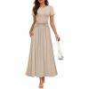 imageZESICA Womens 2026 Summer Short Sleeve Maxi Dresses Twist Front Wedding Guest Cocktail Flowy A Line Long DressApricot
