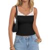 imageZESICA Womens Sleeveless Lace Camisole Tops Summer 2026 Spaghetti Strap Tank Top Y2k Sexy Going Out Trendy ShirtsBlack