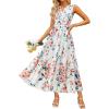 imageZESICA Womens Summer Boho Floral Sleeveless Midi Dress 2026 V Neck A Line Flowy Casual Beach Long Dresses with PocketsWhite