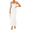 imageZESICA Womens Summer Floral Spaghtti Straps Midi Dress 2026 Bodycon Sleeveless Square Neck Casual Beach Long DressesWhite