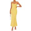 imageZESICA Womens Summer Floral Spaghtti Straps Midi Dress 2026 Bodycon Sleeveless Square Neck Casual Beach Long DressesYellow