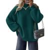 imageZESICA Womens Turtleneck Sweaters Dressy Casual Oversized Long Sleeve Knitted Chunky Pullover Sweater Jumper TopsGreen