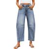 imageZISICA Womens Barrel Jeans for Women Trendy 2026 High Waisted Wide Leg Stretchy Baggy Ankle Denim Pants with PocketsBlue