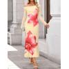 imageZESICA Womens Long Sleeve Floral Maxi Dress 2026 Fall Off Shoulder Bodycon Ruched Mesh Cocktail Wedding Guest DressesApricot