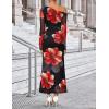 imageZESICA Womens Long Sleeve Floral Maxi Dress 2026 Fall Off Shoulder Bodycon Ruched Mesh Cocktail Wedding Guest DressesBlack