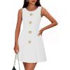 imageZESICA Womens Elegant Sleeveless Mini Dresses 2026 Summer Crewneck Formal Business Cocktail Party A Line Short DressWhite