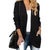 imageZESICA Womens Fall Winter 2026 Long Sleeve Open Front Casual Lightweight Soft Knit Cardigan Sweater OuterwearBlack