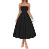 imageZESICA Womens Summer Strapless Cocktail Dresses 2026 Elegant Off Shoulder Flowy A Line Wedding Guest Party Midi DressBlack