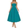 imageZESICA Womens Summer Strapless Cocktail Dresses 2026 Elegant Off Shoulder Flowy A Line Wedding Guest Party Midi DressTeal