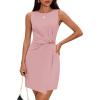 imageZESICA Womens 2026 Summer Sleeveless Bodycon Mini Dress Casual Elegant Work Formal Cocktail Party Short DressesPink