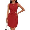 imageZESICA Womens 2026 Summer Sleeveless Bodycon Mini Dress Casual Elegant Work Formal Cocktail Party Short DressesRed